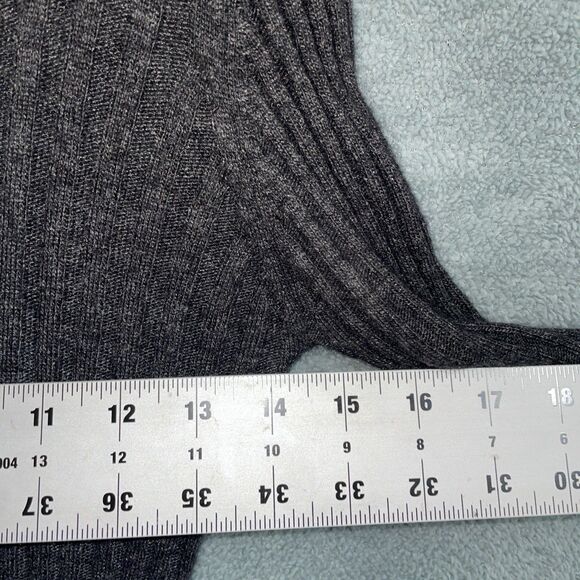 BCBG Maxazria Dress Womens Large Grey Wool Angora‎ Cashmere Turtleneck Ribbed - Picture 7 of 11